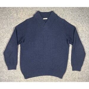 Marine Layer Sven Sweater Men’s XL Navy V-Neck Knit Pullover Shawlneck Classic